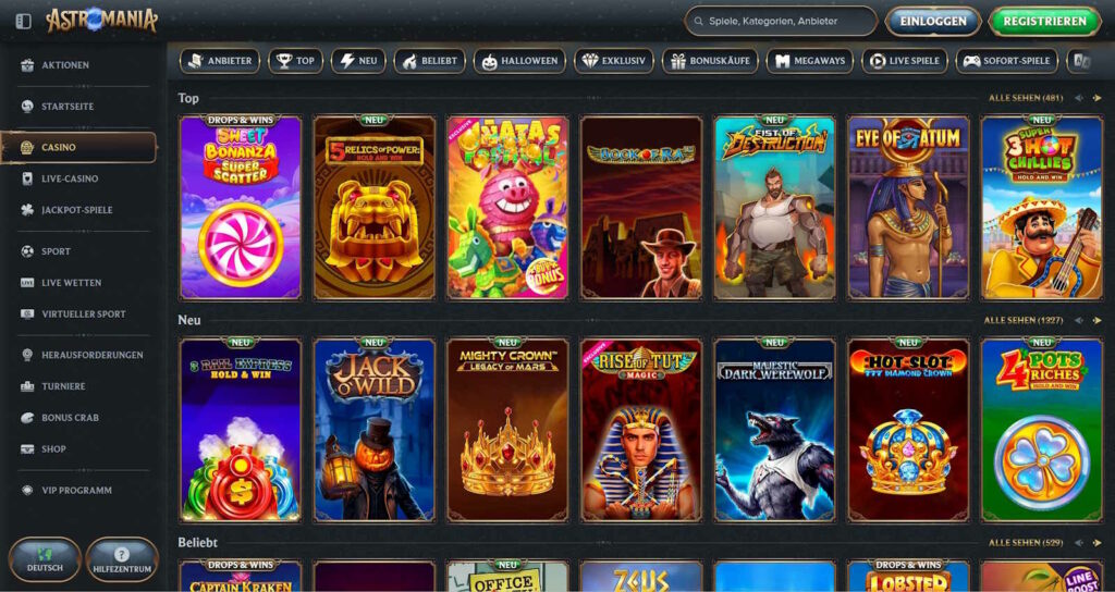 Astromania Casino Spiele