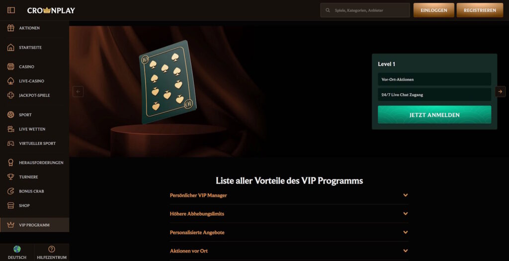Crownplay VIP Programm
