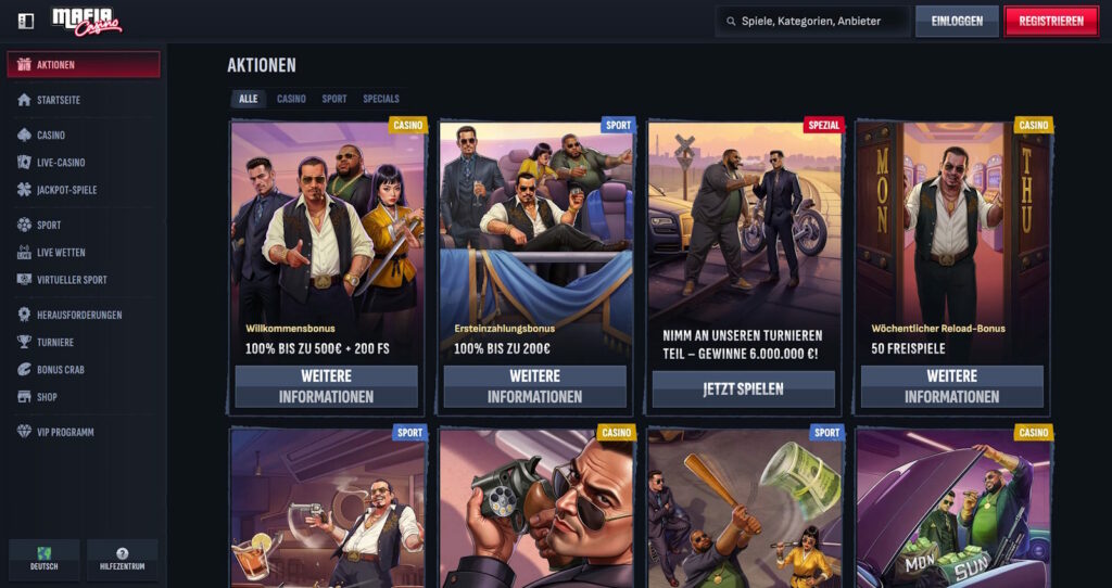 Mafia Casino Bonusaktionen