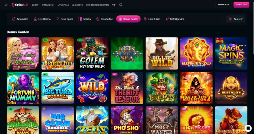 SpinsUp Bonus Buy Spiele