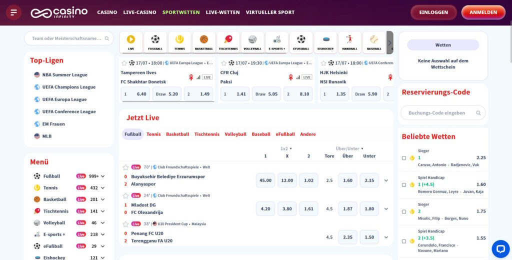 casino infinity sportwetten