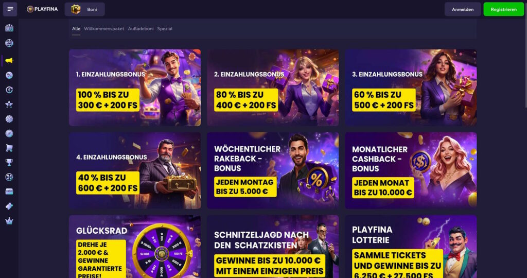 Playfina Bonusaktionen