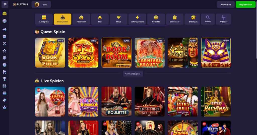 playfina live casino