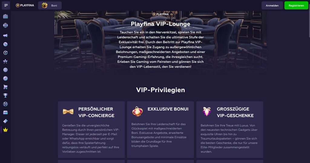 playfina vip lounge