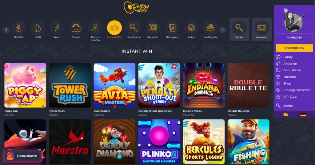 rollingslots instant win