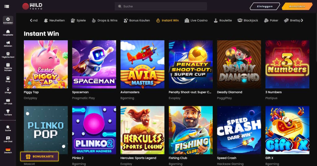 wild tokyo Instant win